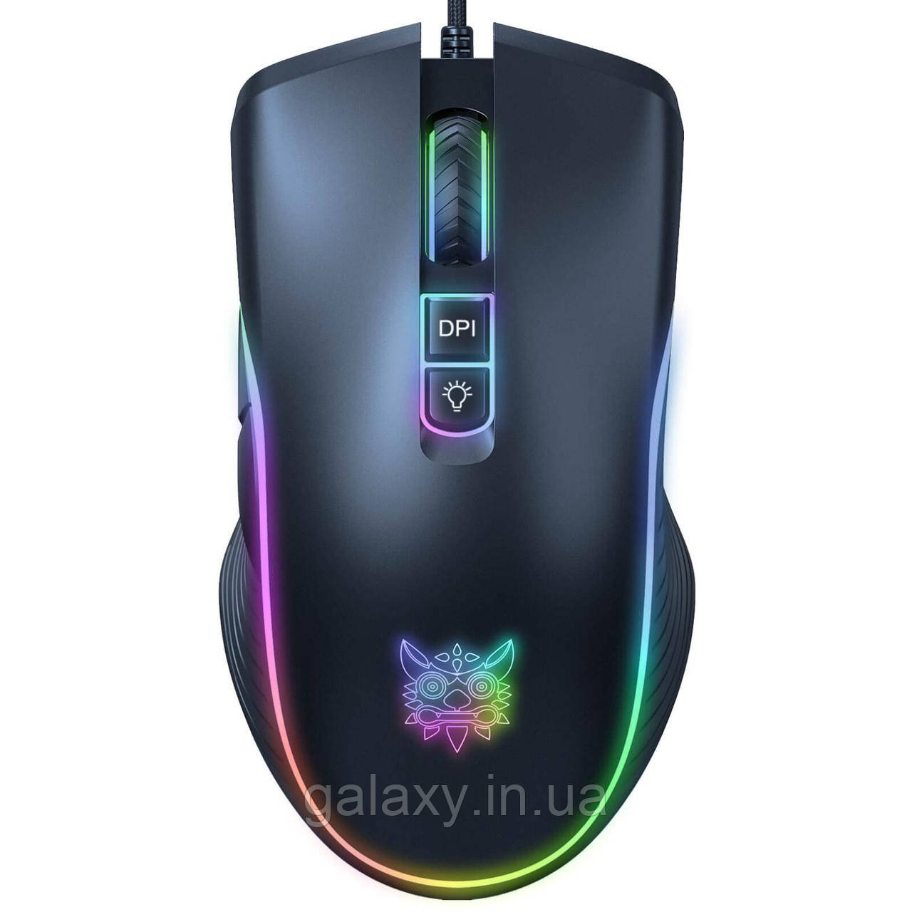 Миша ігрова ONIKUMA дротова USB з RGB підсвічуванням Gaming CW908 Black, фото 1