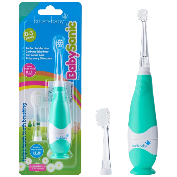 Електрична зубна щітка Brush-Baby BabySonic Pro Green від 0 до 3 років дитяча