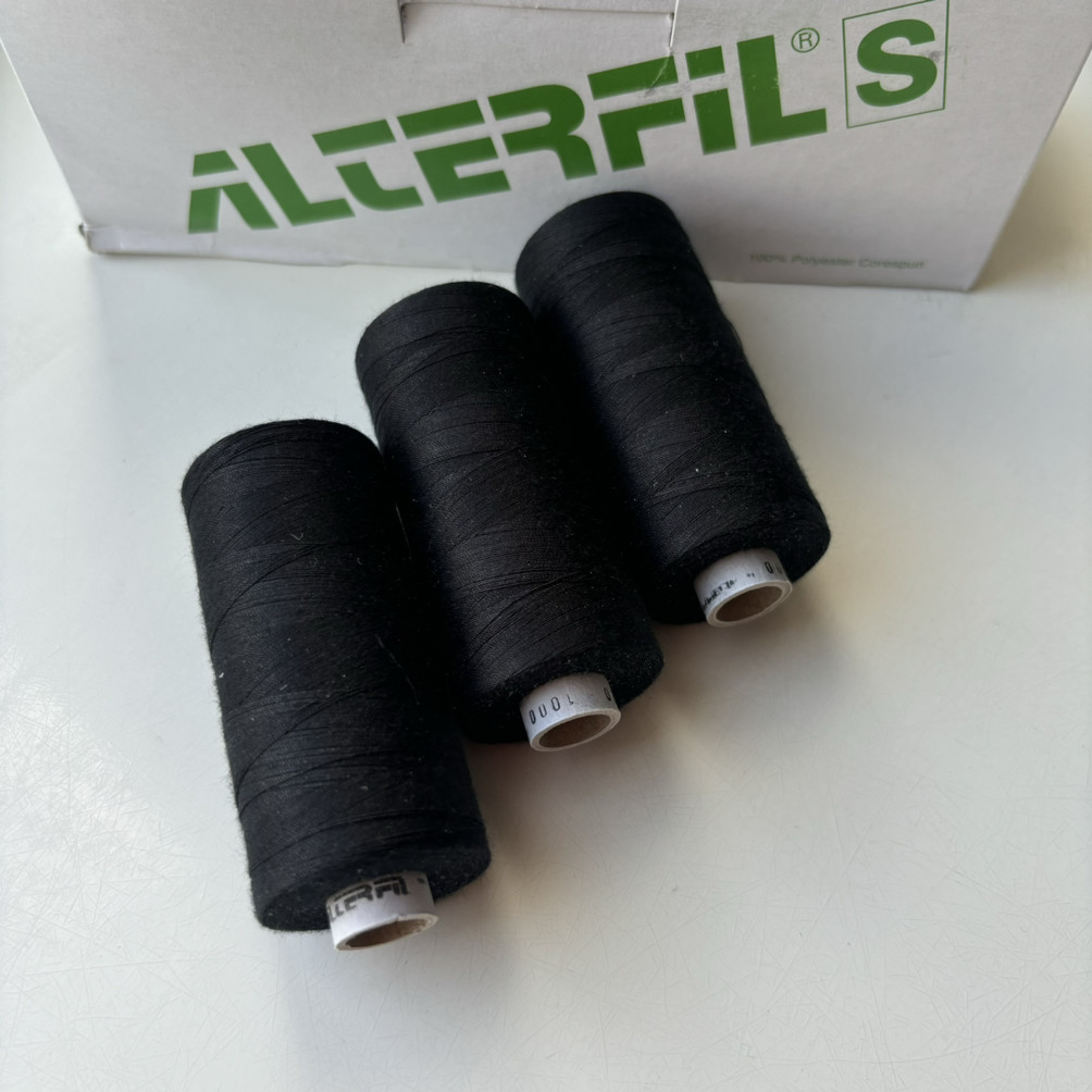 Нитки Alterfil S Німеччина, 120/30820/1000м чорний, фото 1