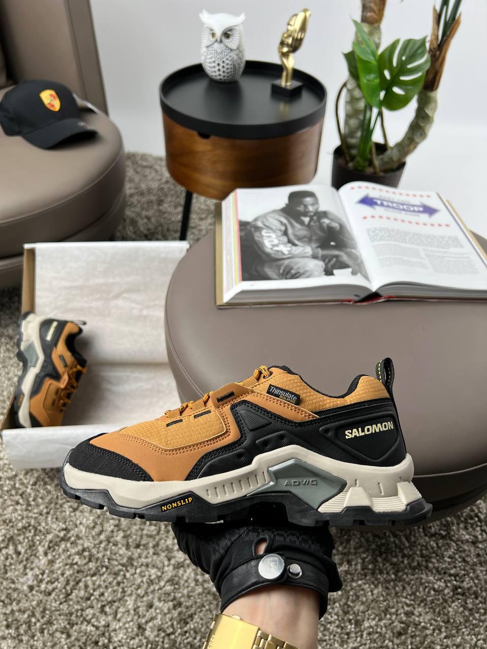 Чоловічі кросівки Salomon Quest M Element Gtx Terracotta, кеди шкіра текстиль водонепроникний. Чоловіче взуття