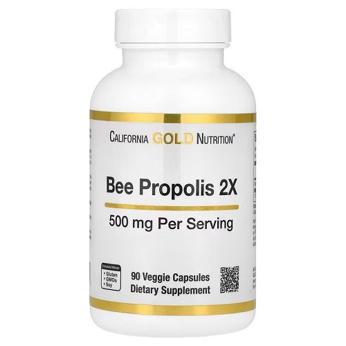 California Gold Nutrition Bee Propolis 2X Concentrated Extract 500 mg (90 капсул.), фото 1