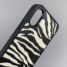 Чохол для Apple iPhone X / Xs чохол з принтом зебра на телефон айфон х / хс чорний з білим a01o, фото 3