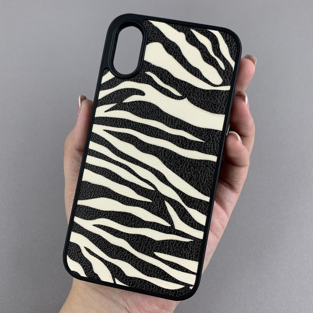 Чохол для Apple iPhone X / Xs чохол з принтом зебра на телефон айфон х / хс чорний з білим a01o