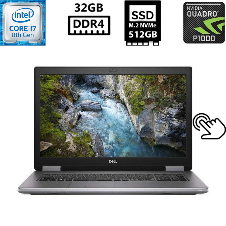 Ноутбук Dell Precision 7530/15.6” IPS Touch 1920x1080/Core i7-8850H 2.60GHz/32GB DDR4/SSD 512GB/NVIDIA Quadro P1000 4GB Б/В