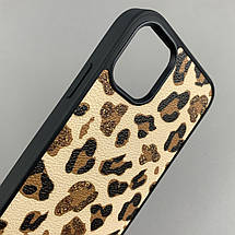 Чохол для Apple iPhone 11 плямистий чохол із принтом на телефон айфон 11 чорний із коричневим a01o, фото 3