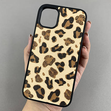 Чохол для Apple iPhone 11 плямистий чохол із принтом на телефон айфон 11 чорний із коричневим a01o, фото 1