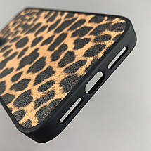 Чохол для Apple iPhone 11 чохол з принтом плями леопарда на телефон айфон 11 чорний з коричневим a01o, фото 4