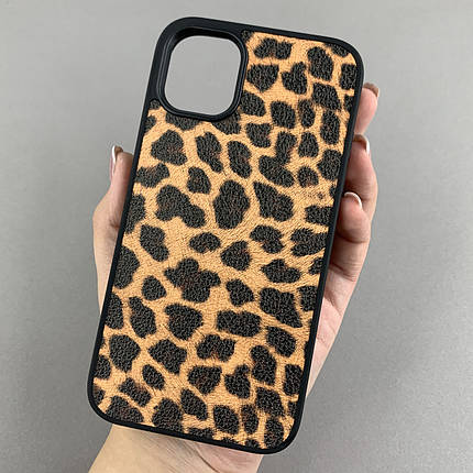 Чохол для Apple iPhone 11 чохол з принтом плями леопарда на телефон айфон 11 чорний з коричневим a01o, фото 1