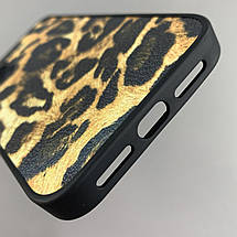 Чохол для Apple iPhone 11 чохол з принтом leopard skin на телефон айфон 11 чорний з коричневим a01o, фото 4