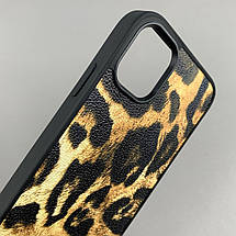 Чохол для Apple iPhone 11 чохол з принтом leopard skin на телефон айфон 11 чорний з коричневим a01o, фото 3