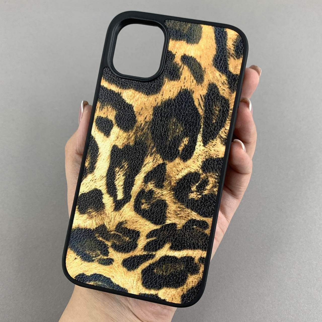 Чохол для Apple iPhone 11 чохол з принтом leopard skin на телефон айфон 11 чорний з коричневим a01o