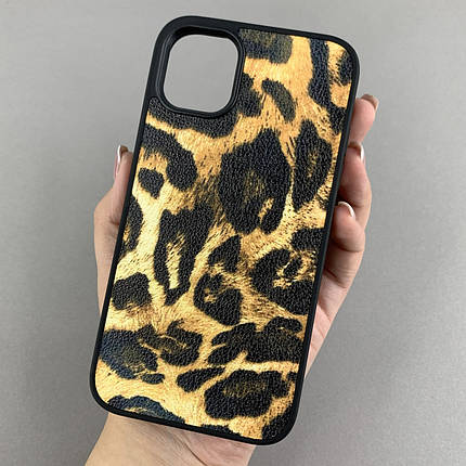 Чохол для Apple iPhone 11 чохол з принтом leopard skin на телефон айфон 11 чорний з коричневим a01o, фото 1