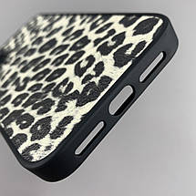 Чохол для Apple iPhone 11 чохол з леопардовим принтом на телефон айфон 11 чорний з білим a01o, фото 4