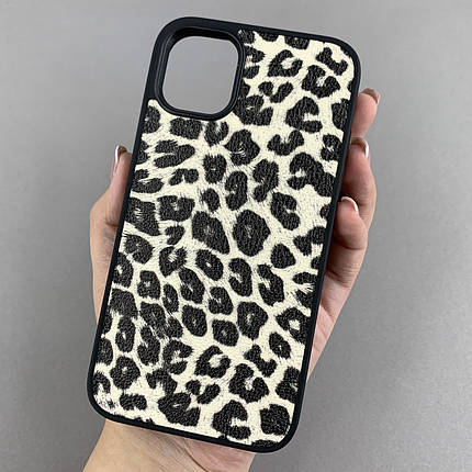 Чохол для Apple iPhone 11 чохол з леопардовим принтом на телефон айфон 11 чорний з білим a01o, фото 1