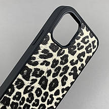 Чохол для Apple iPhone 11 чохол з леопардовим принтом на телефон айфон 11 чорний з білим a01o, фото 3