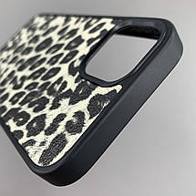Чохол для Apple iPhone 13 чохол з леопардовим принтом на телефон айфон 13 чорний з білим a01o, фото 5
