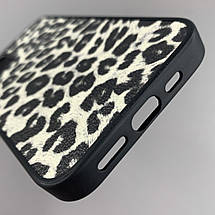 Чохол для Apple iPhone 13 чохол з леопардовим принтом на телефон айфон 13 чорний з білим a01o, фото 4