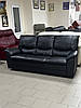 Чорний шкіряний диван-трійка, Італія, на натуральну шкіру, фото 7