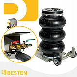 Пневмодомкрат BESTEN 3500 кг пневматичний домкрат із колесами, фото 4