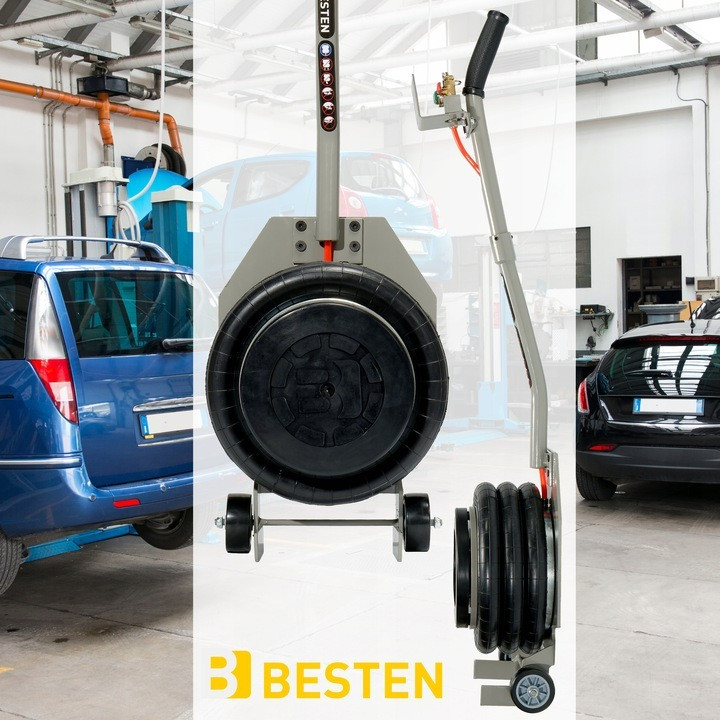 Пневмодомкрат BESTEN 3500 кг пневматичний домкрат із колесами, фото 1
