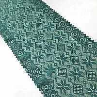 Стрейчеве (еластичне) мереживо зеленого кольору шириною 24 см