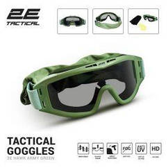 Маска тактична, захисна 2E Hawk Army Green Anti-fog, сумка, 3 лінзи (2E-TGG-ARGN)