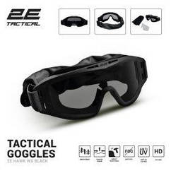 Маска тактична, захисна 2E Hawk WS Black Anti-fog, 3-шаровий ущільнювач, сумка, 3 лінзи (2E-TGGWS-BK)