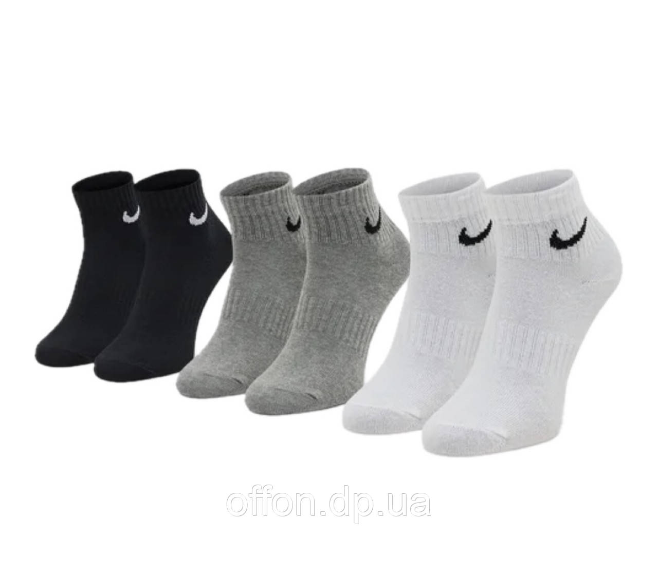 Шкарпетки середні Nike Everyday Lightweight SX7677-100 SX7667-010 SX7677-964 білі чорні сірі