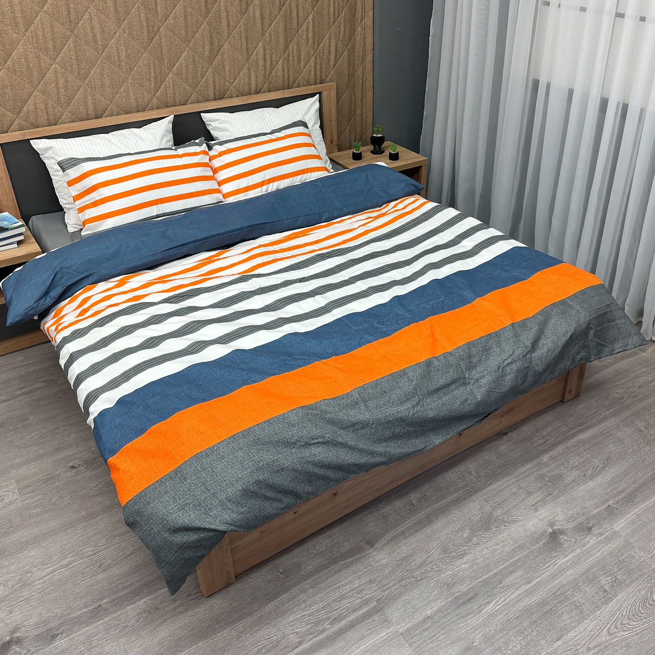 Комплект постільної білизни, Decorator SOFTY PLUS Larsson різнобарвна смужка