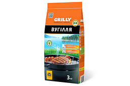 Вугілля деревне 3кг Grilly
