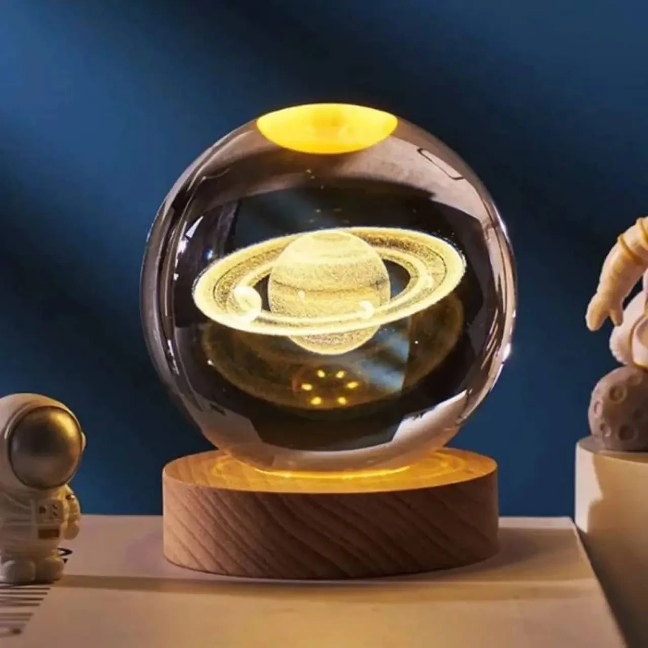 Нічник у 3D у формі "Сатурн", Кришталева куля "Сатурн" з Led-підсвіткою