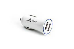 Автомобільний зарядний пристрій 2 USB (12 / 24V - 5V 2,1A) білий 12 Atelie