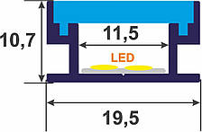 Профіль ЛЕД для підсвітки підлоги  GroundLume, довжина 3м, срібло.