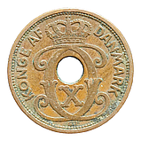 Данія 2 ере, 1927 Мітка мінцмейстера: "HCN" - Ганс Христіан Нільсен, фото 3