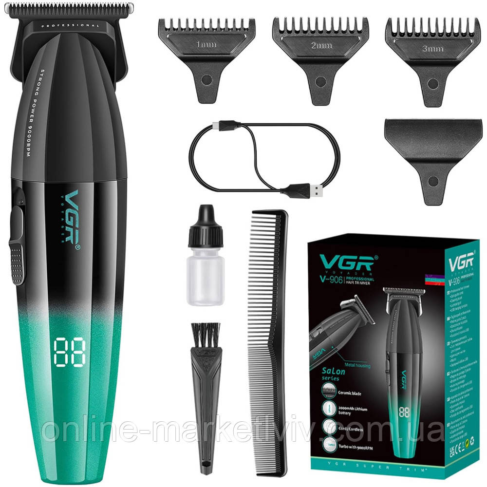 Купить Аккумуляторная машинка для стрижки + 4 насадки, с USB, VGR V906 ...