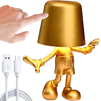 Настільний нічник сенсорний з магнітом 19х15см, 1800мАг, USB, Golden Mikki / Акумуляторна лампа-нічник
