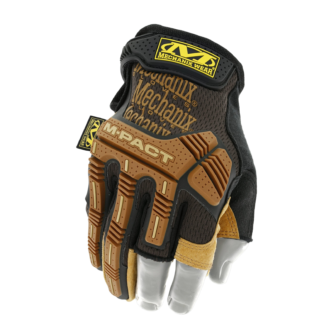 Рукавички Mechanix M-Pact® Framer Leather Fingerless Gloves Brown, фото 1