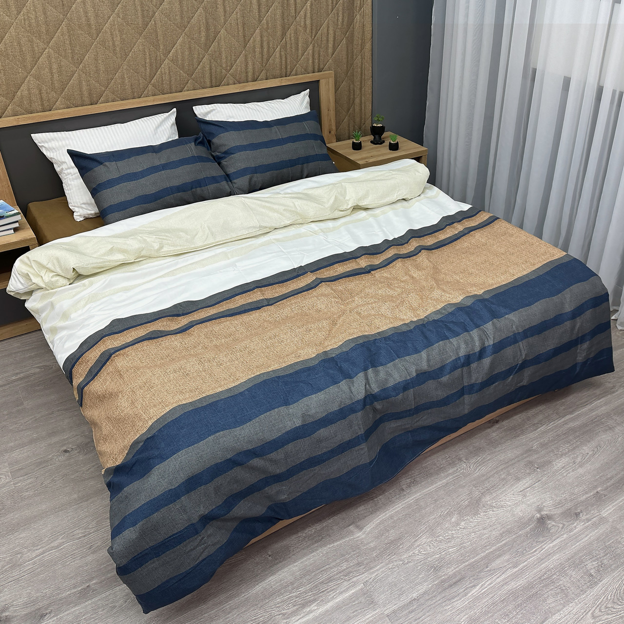 Комплект постільної білизни, Decorator SOFTY PLUS Vinette різнобарвна смужка