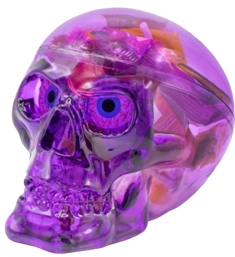 Набір солодощів у фіолетовому черепі Halloween Candy Skull Violet 535г, фото 1