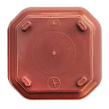 Горщик для квітів 850 мл із підставкою квадратний коричневий 12*12 см (ПП КВВ), фото 3