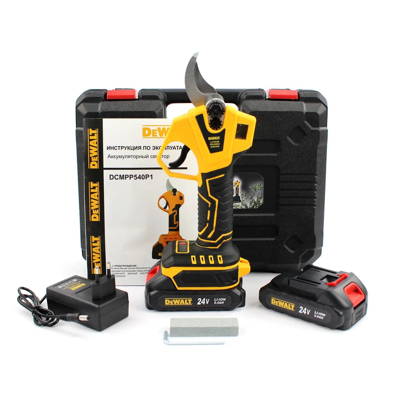 Секатор акумуляторний садовий DeWalt DCMPP540P1 Digital (24V, 5AH)