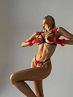 Женский комплект белья с открытым доступом интимный сексуальный эротический комплект белья черным цветом