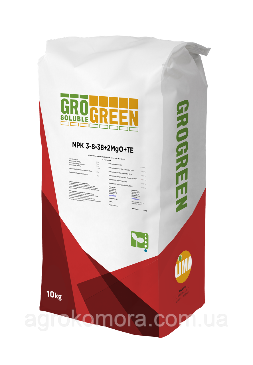 ГРОГРІН NPK 3-8-38 +ТE 25кг GROGREEN