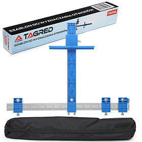 Столярний шаблон для розмітки та центрування точок свердління 25 см Tagred TA4103