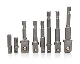 Редукційні адаптери для викруткових головок 1/4 3/8 1/2, набір 8 шт, адаптери для головок Tagred TA1072