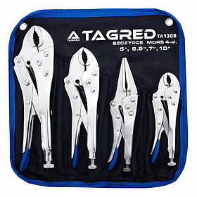 Обтискні клещі для сантехнічних робіт, гаечний ключ-лягушка 4 шт. Tagred TA1306