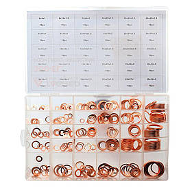 Набір мідних шайб 300 шт з сортувальником, мідні шайби для електротехніки Tagred TA1401