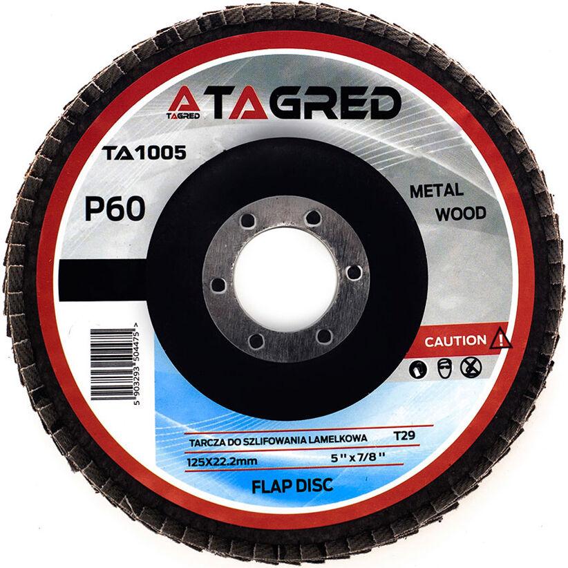 Шліфувальний диск 125 мм ламельний, шліфовка P60, діаметр 22,2 мм, ламельний шліфкруг P60 Tagred TA1005, фото 1