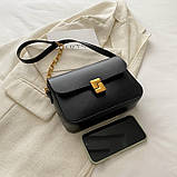 Жіноча класична сумка 6079 крос-боді чорна, фото 4