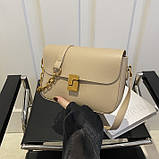 Жіноча класична сумка 6079 крос-боді бежева, фото 2